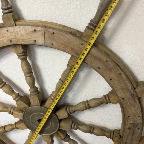 LOT-CW107 [Large Nautical Wood Captain's Wheel]